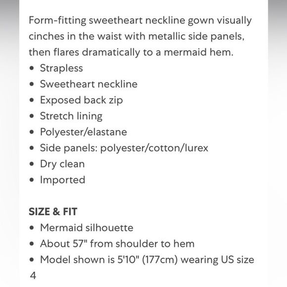 NWT Rebecca Vallance Lucienne Bonded Crepe Strapless Mermaid Gown in Ink SZ 2 - Picture 16 of 16